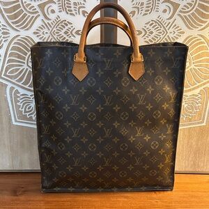 LOUIS VUITTON Sac Plat Vintage Tote Bag Authentic